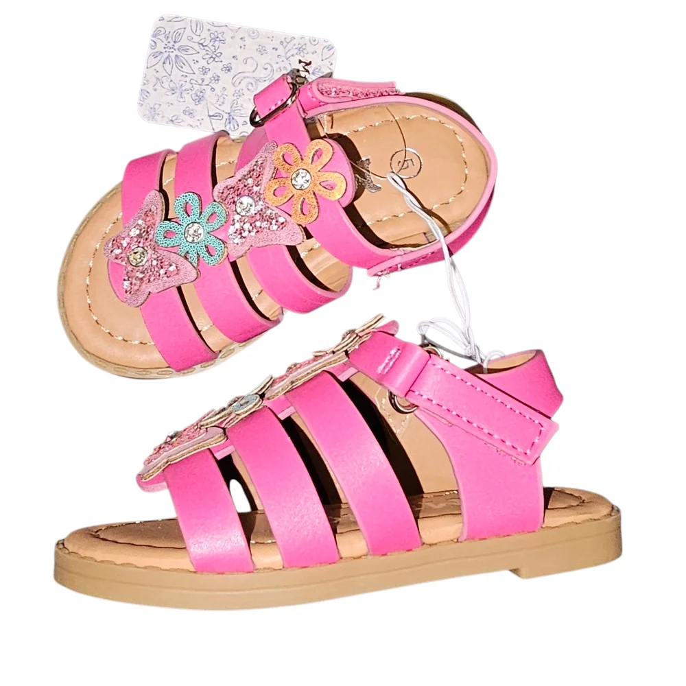 Mudd Pink Floral Kids Sandals - Picture 2 of 5